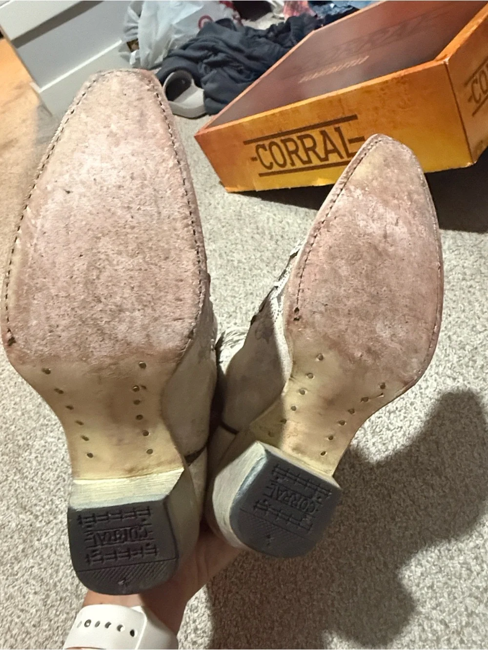 Corral Kids Cream Embroidered Western Boots